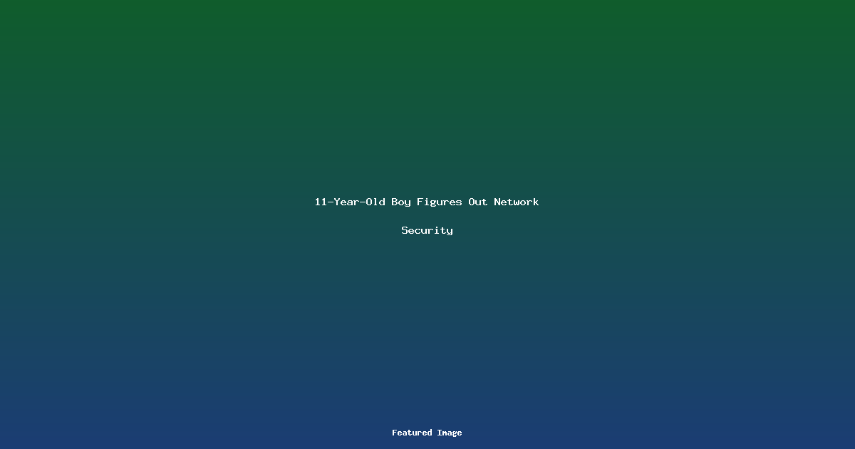 11-Year-Old Boy Figures Out Network Security