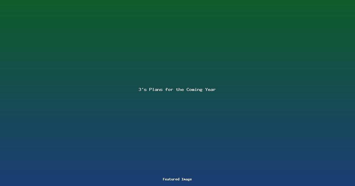 3’s Plans for the Coming Year