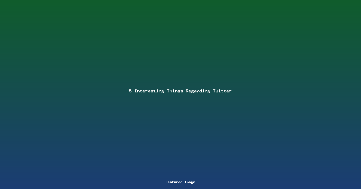 5 Interesting Things Regarding Twitter