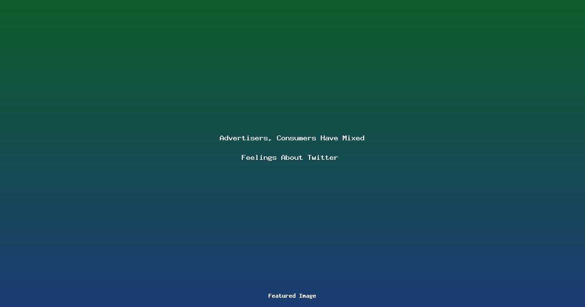 Advertisers, Consumers Have Mixed Feelings About Twitter
