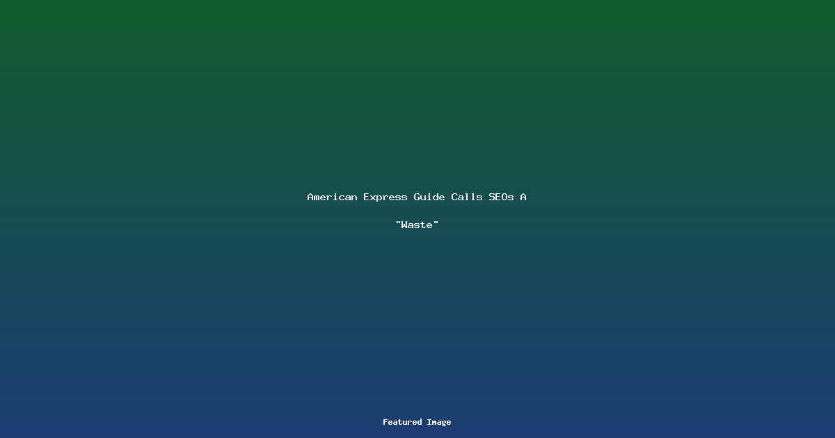 American Express Guide Calls SEOs A “Waste”