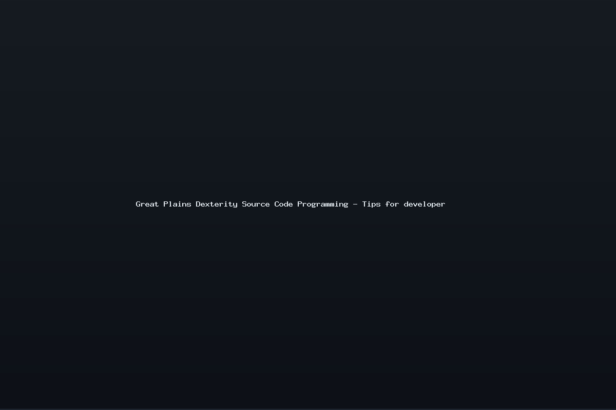 Great Plains Dexterity Source Code Programming – Tips for developer