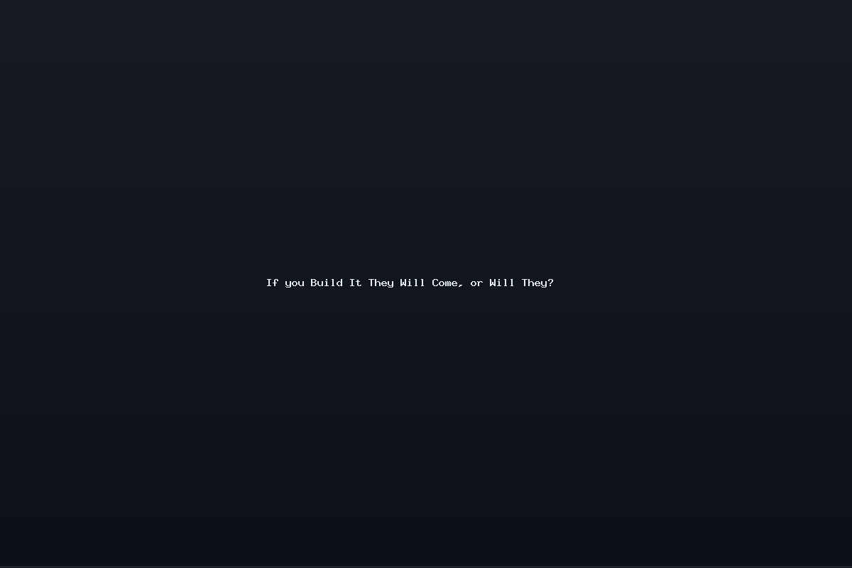 If you Build It They Will Come, or Will They?