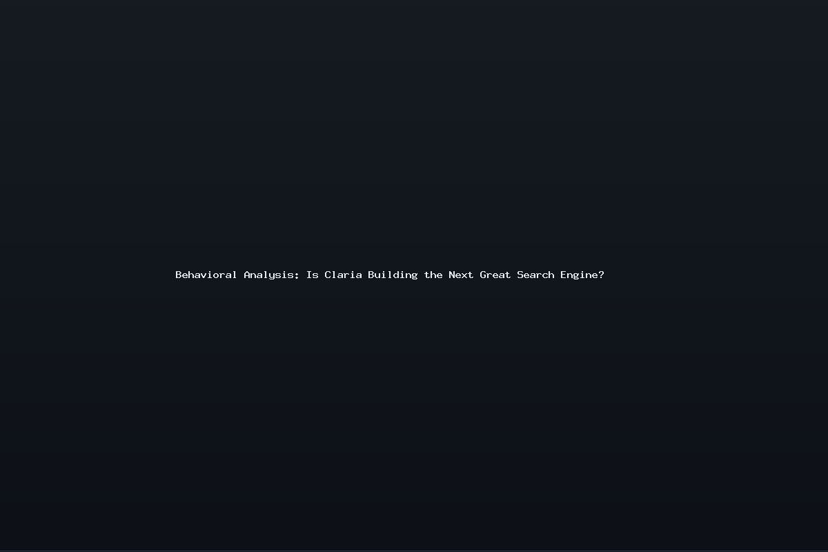 Behavioral Analysis: Is Claria Building the Next Great Search Engine?