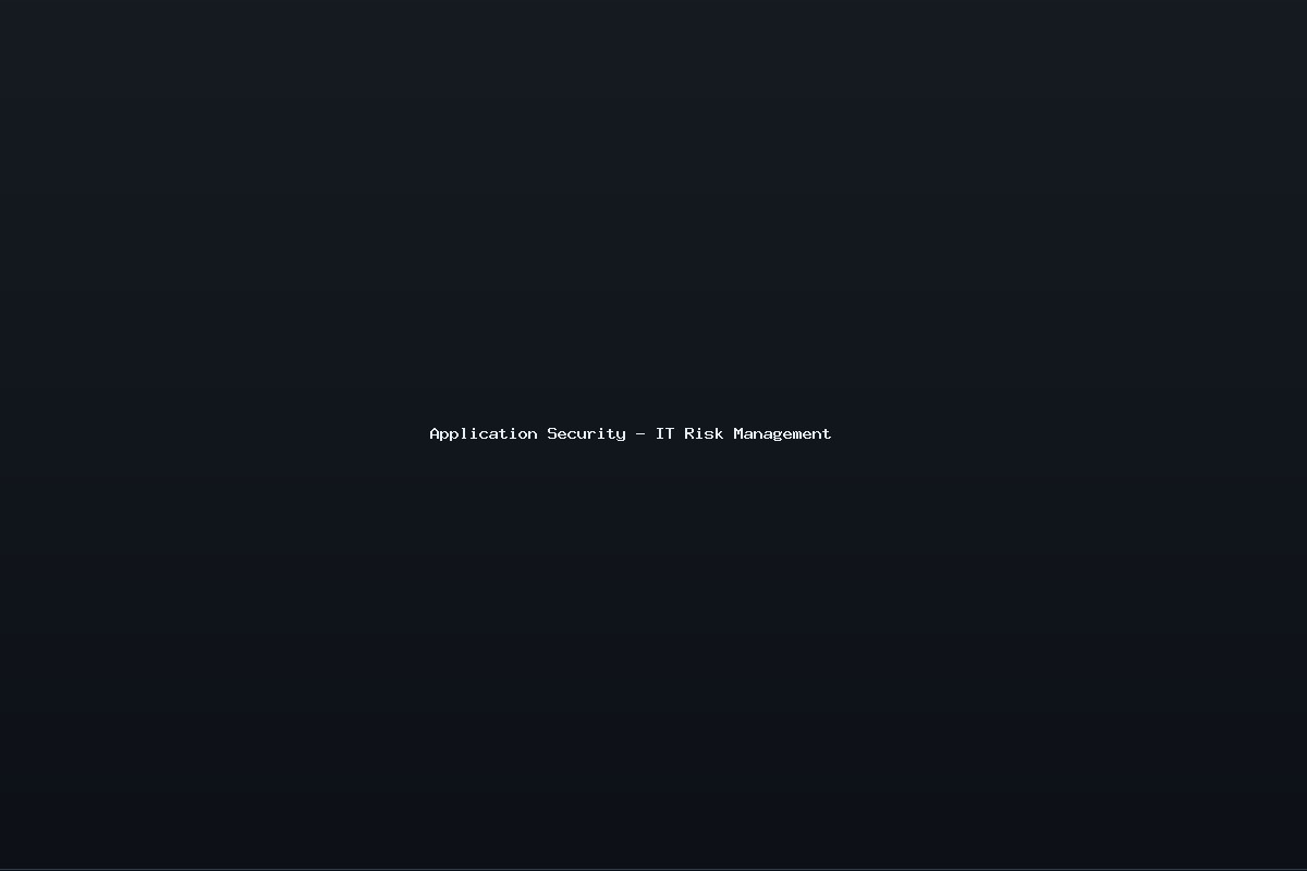 Application Security – IT Risk Management