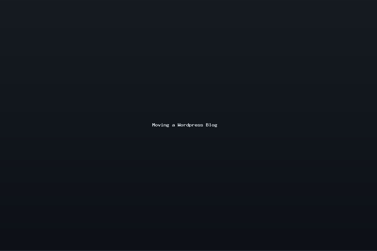 Moving a WordPress Blog