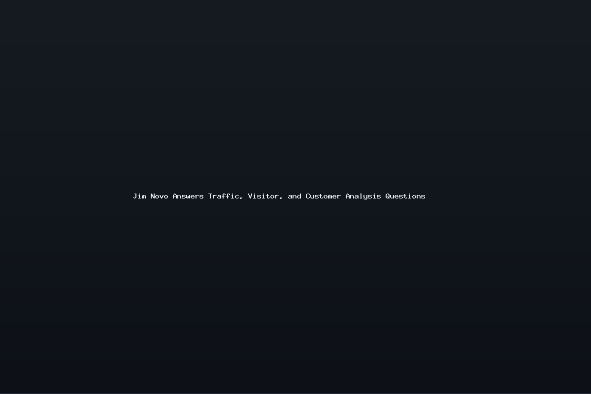 Jim Novo Answers Traffic, Visitor, and Customer Analysis Questions