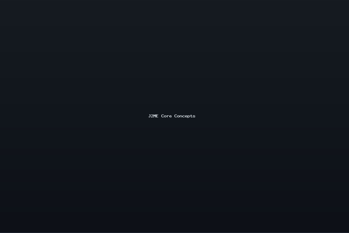 J2ME Core Concepts