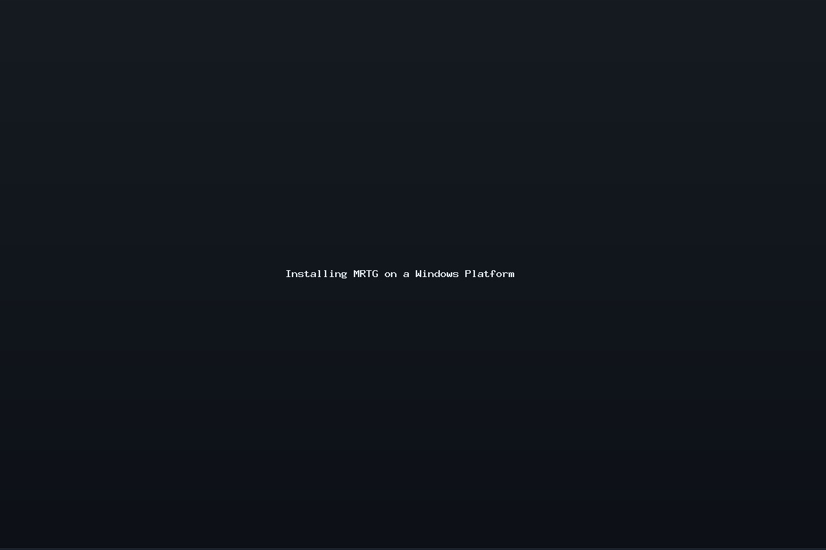 Installing MRTG on a Windows Platform